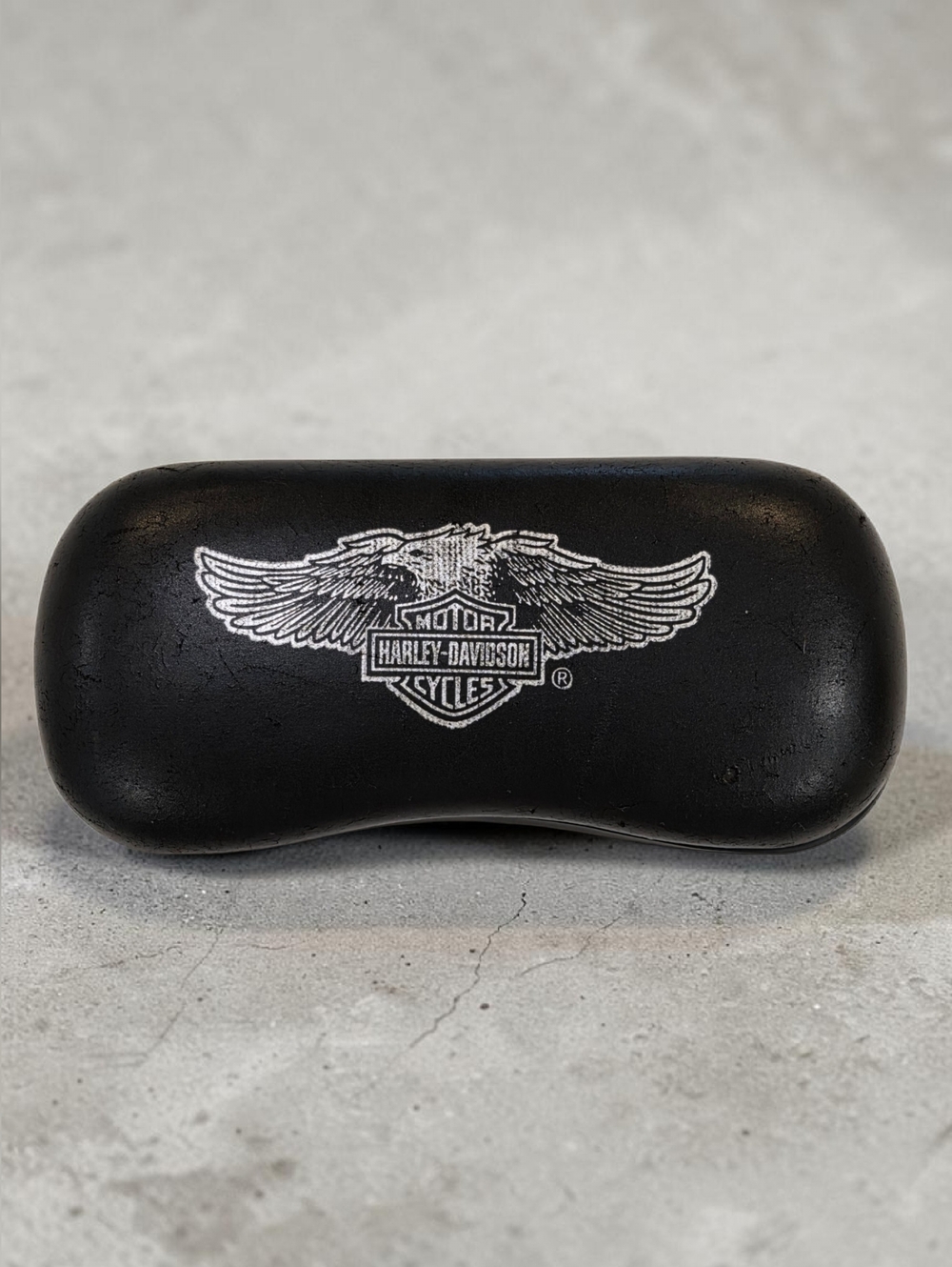 Vintage Harley Davidson Eyeglasses Metal/ Leather Case